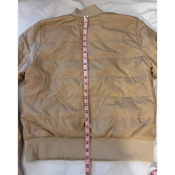 Lululemon Womens Non Stop Reversible PrimaLoft Bomber Jacket 6 Tan Trench Puffer - Picture 13 of 13